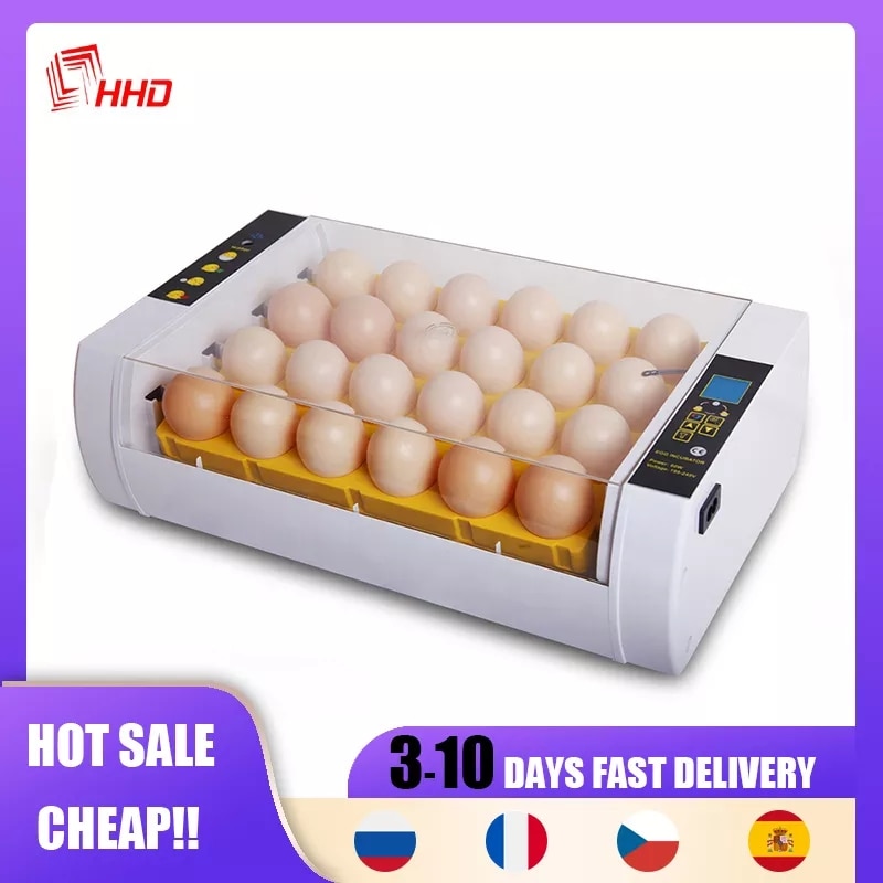 Couveuse d&#39;œufs intelligente HHD 2, incubateur d&#39;œufs Transparenment autique à lumière LED, couveuse pour poules, cailles et oies