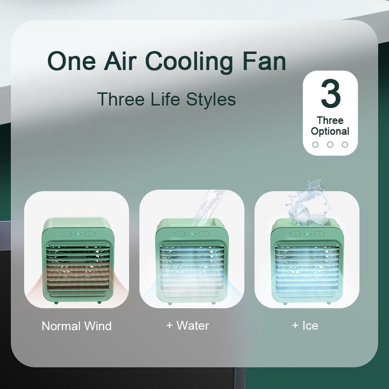 Draagbare Mini Air Conditioner Desktop Ventilator 5000Mah Usb Oplaadbare Luchtkoeler Tafel Cooling Mist Fan Luchtbevochtiger Voor Office Home