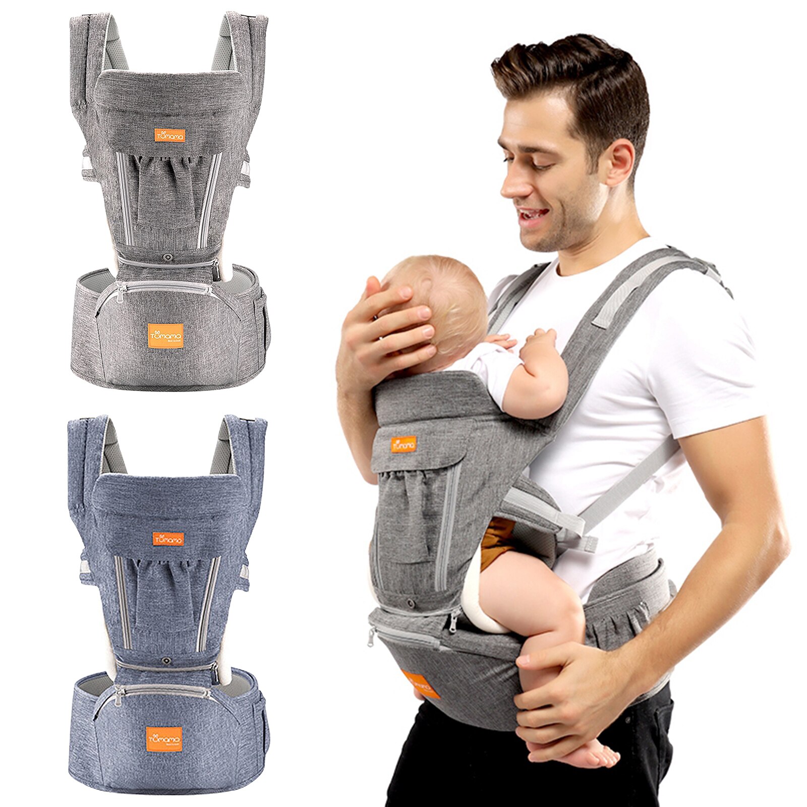 Baby Carriers for All Seasons, 3-in-1 Baby Wrap Carrier 0-36month