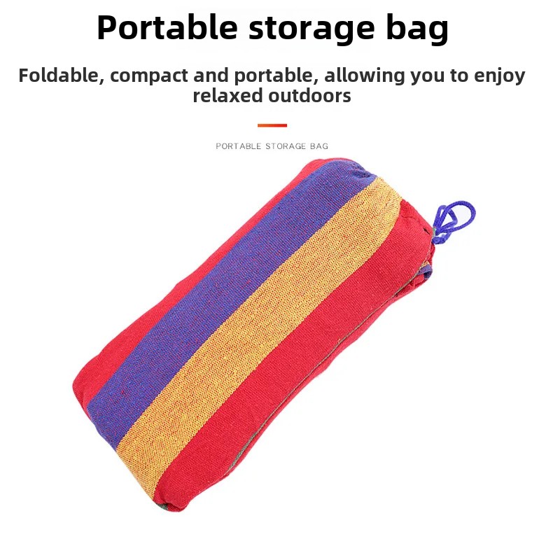 Indoor Outdoor Canvas Hammock Swing Chair Single Double Person Anti-Tip Camping Swings Bend Rod Bed for Sports And Entertainment