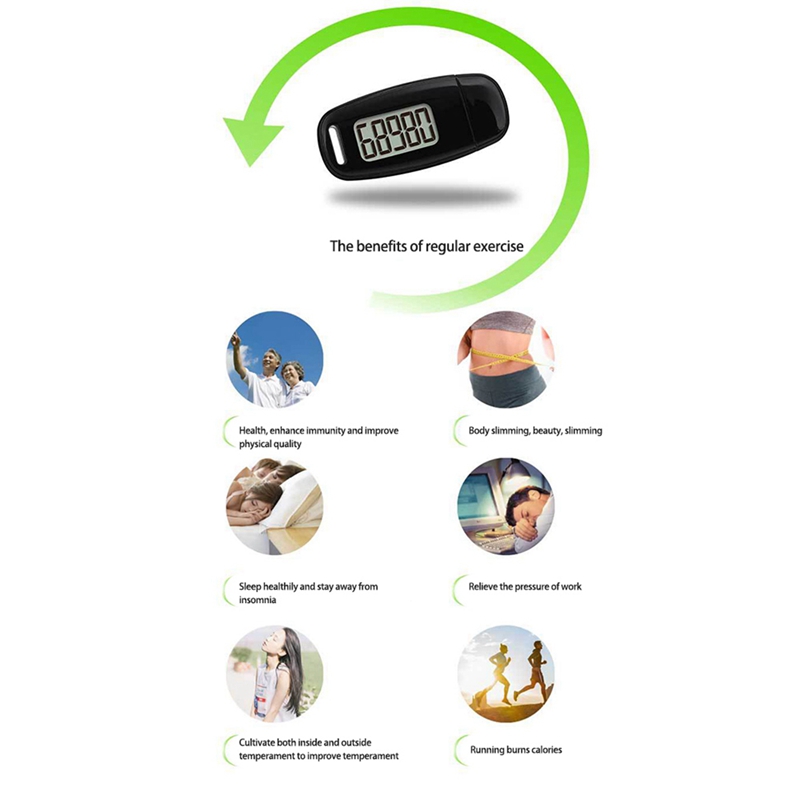 Simple Step Counter,Walking 3D Pedometer With Rechargeable Battery, Accurate Calorie Counter