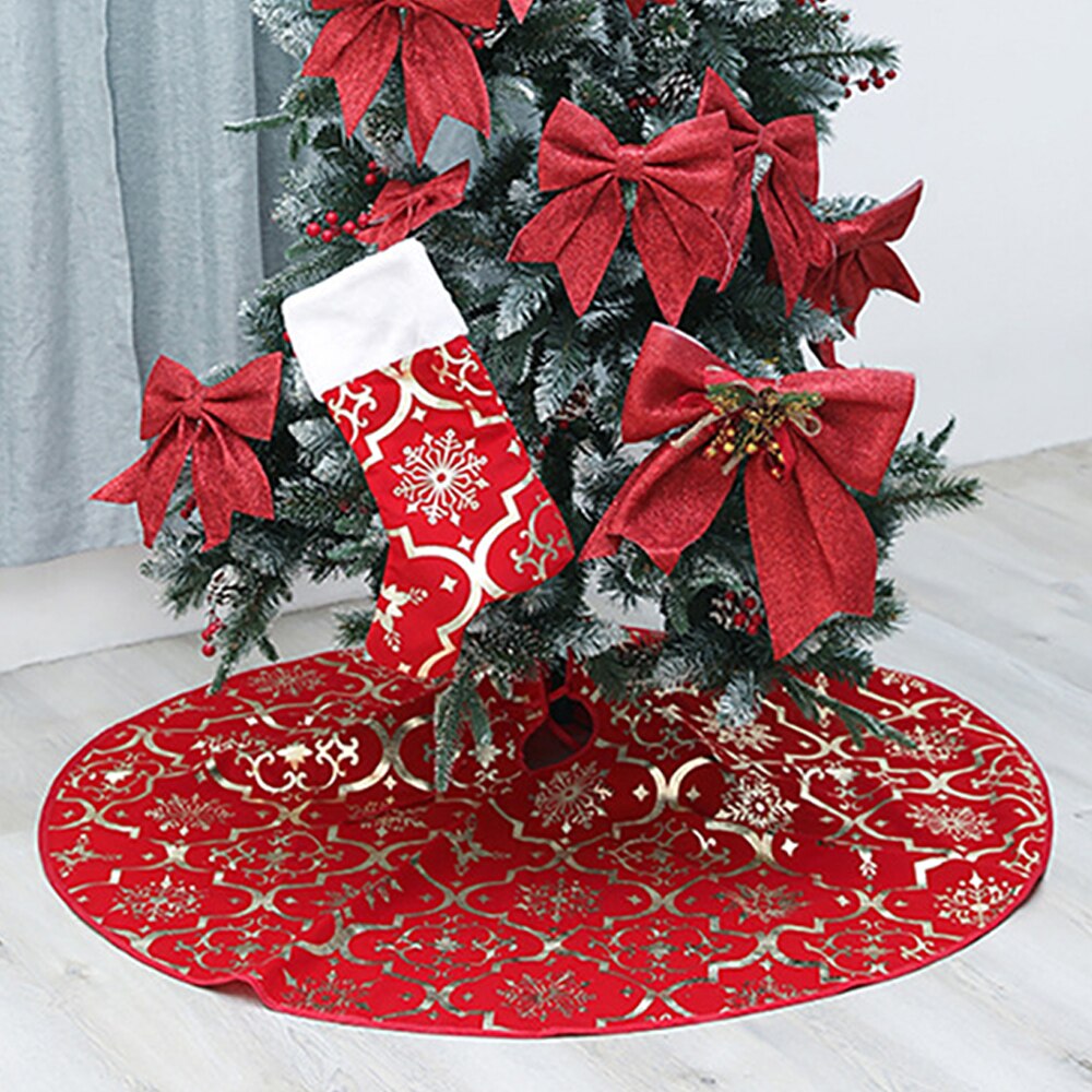 Kerstboom Rokken Goud Zilver Rode Plaid Rok Kerst Decor Kerstboom Decoraties