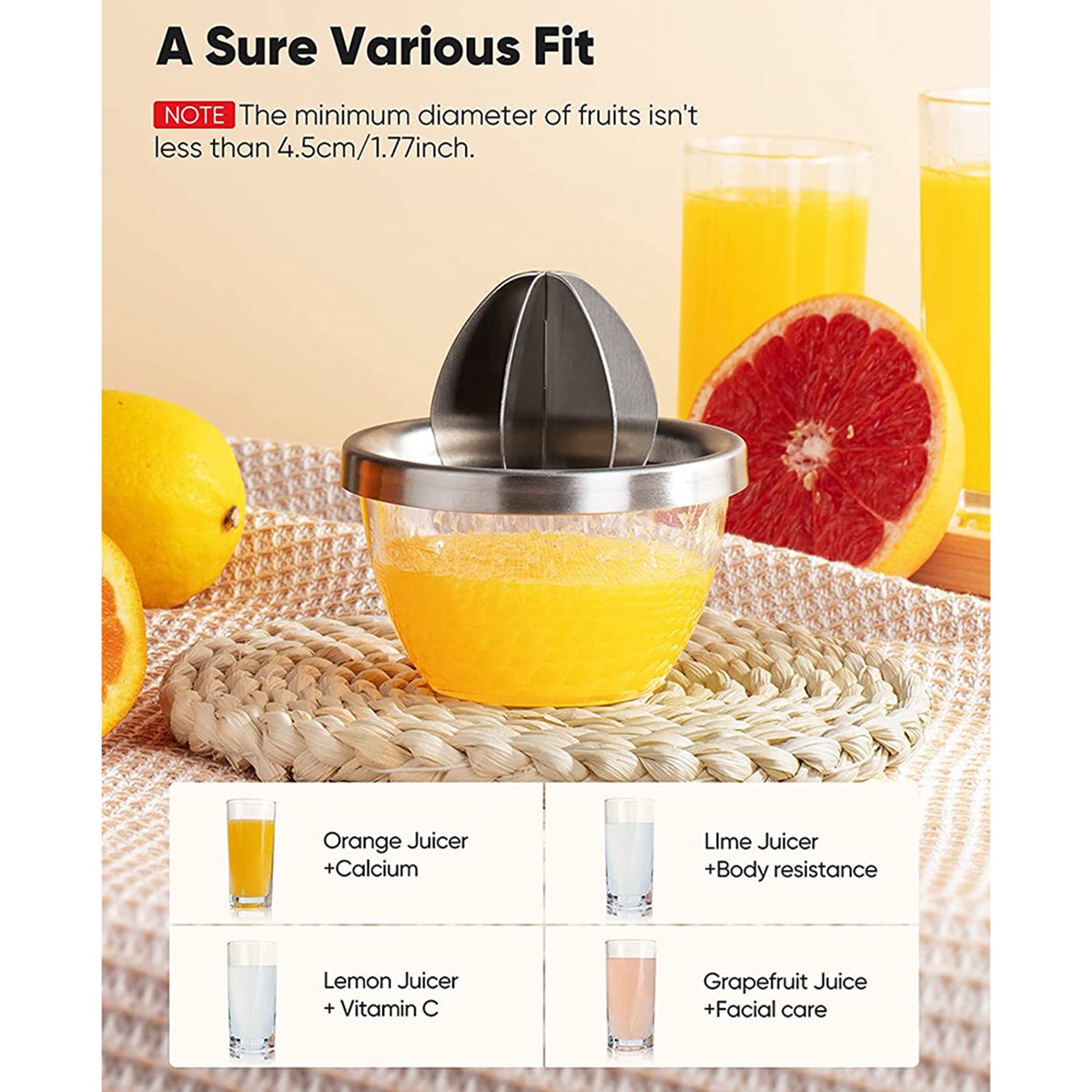 Citruspers Rvs Manual Citrus Lemon Oranje Juicer