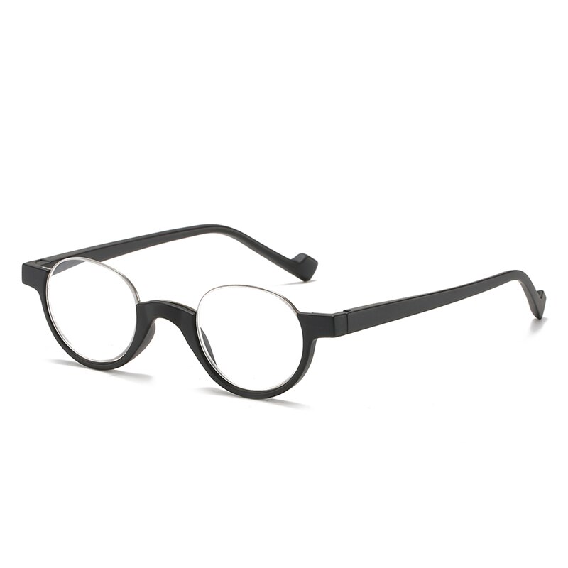 VCKA Round Half-frame Reading Glasses women Men Ultra Light Portable Personality Comfortable Presbyopic Eyewear +1.00 to +4.00: +100 / 4