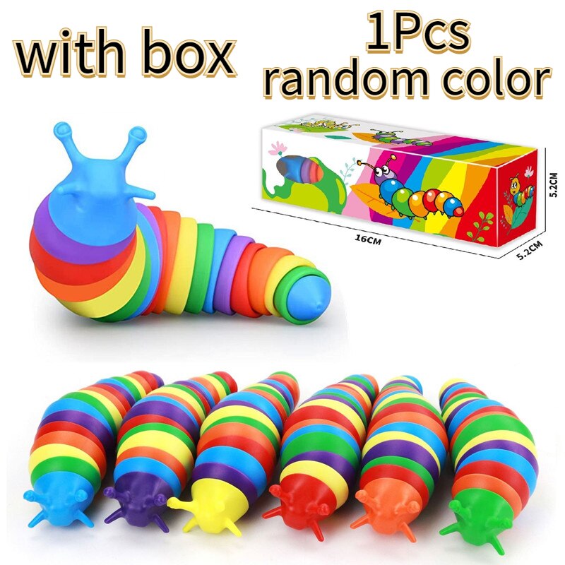 Juguete sensorial de Caracol Flexible para adulto, juguete antiestrés para Squirming Slug, autismo, para niños con autismo, descompresión: 1-random color