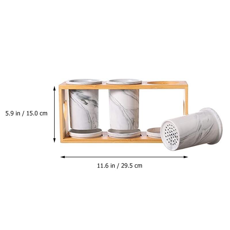 1Pc Cutlery Storage Rack Ceramic Storage Canister Marbling Tableware Rack Kitchen Accessories Chopstick Rack