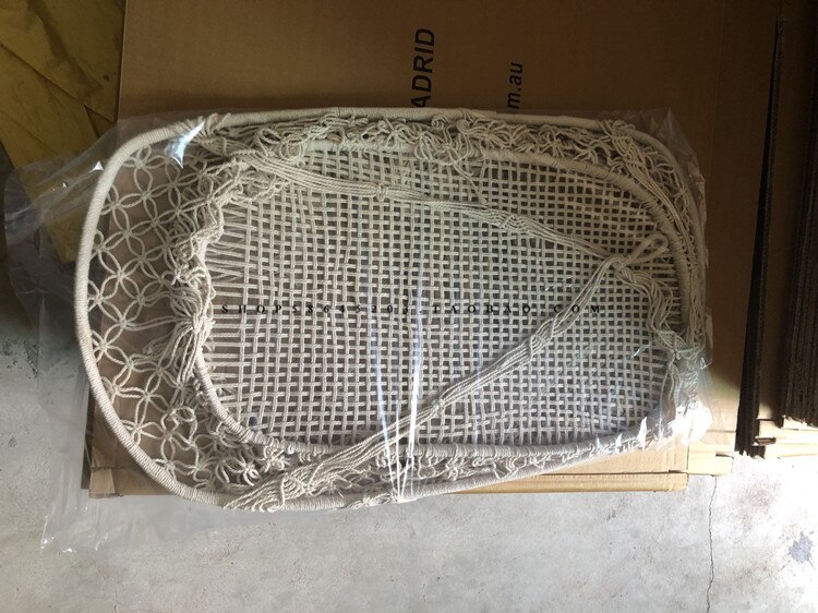 Nordic wind baby cradle rocking chair outdoor leisure white cotton cord cradle, baby cradle bed