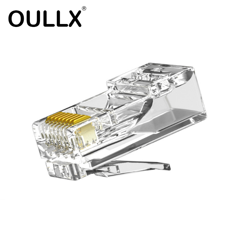 20/50/100pcs Cat6 Cat6e RJ45 Connector Module Plug 1000Mbps Ethernet Cables Adapter Gold Plated Network Crystal Heads