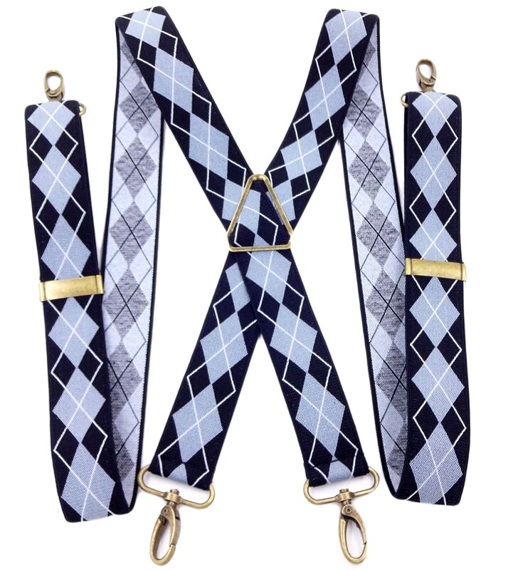 MENDENG Men's Elastic X-Back Suspenders Metal Swivel Hook Clip Shoulder High Elastic Suspenders Husband Father