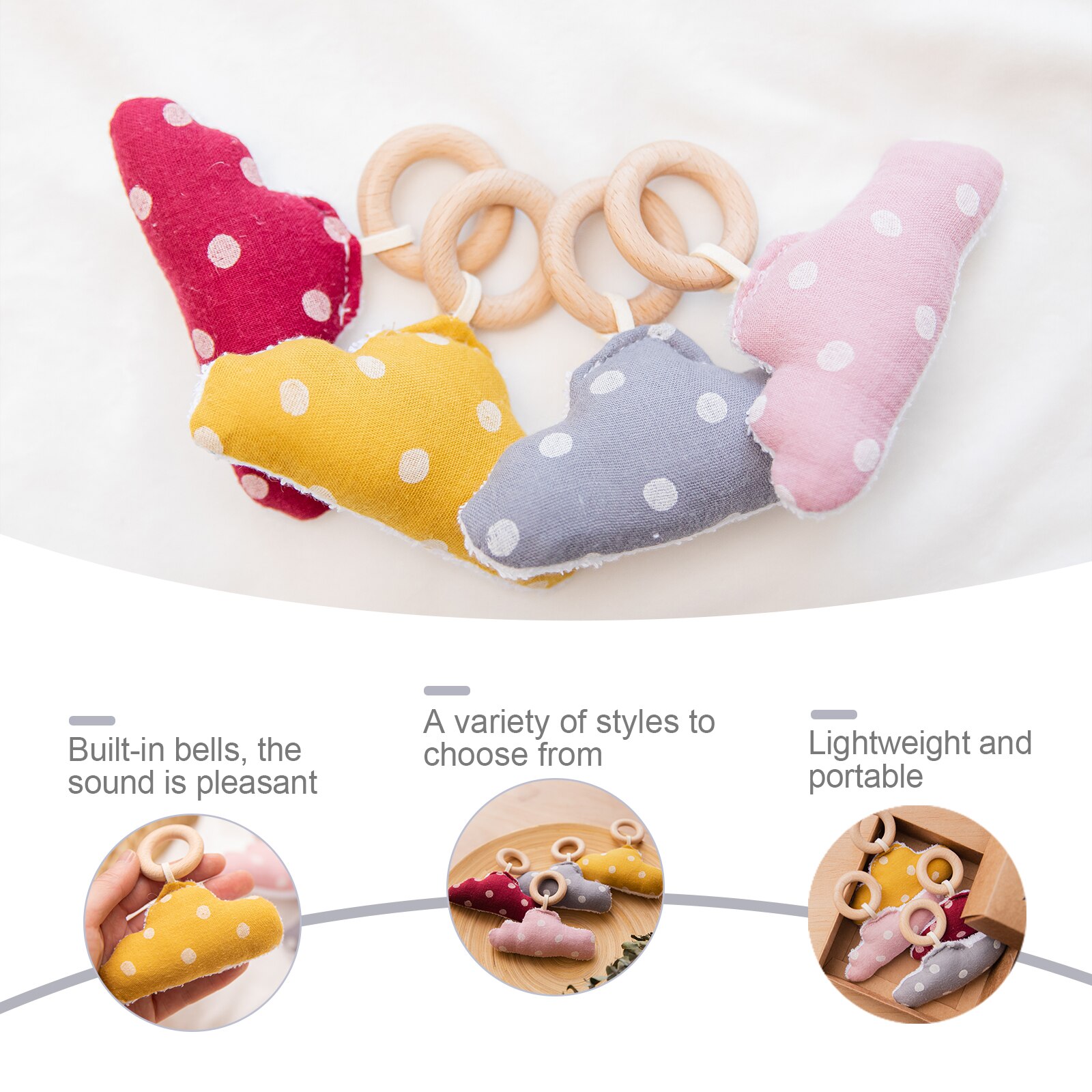 1 Pcs Baby Play Gym Hangers Houten Doek Cloud Hanger Kinderen Kamer Decoratie Baby Gym Bijtring Speelgoed Opknoping Ornamenten