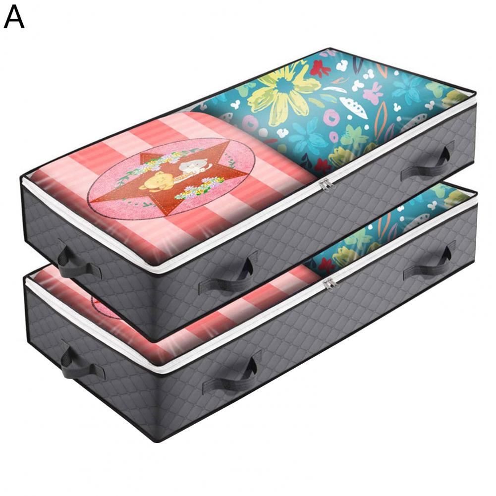Sac de rangement de lit pliable en tissu Non tissé, organisateur de couverture à forte charge pour la maison, grande capacité 2 pièces: A