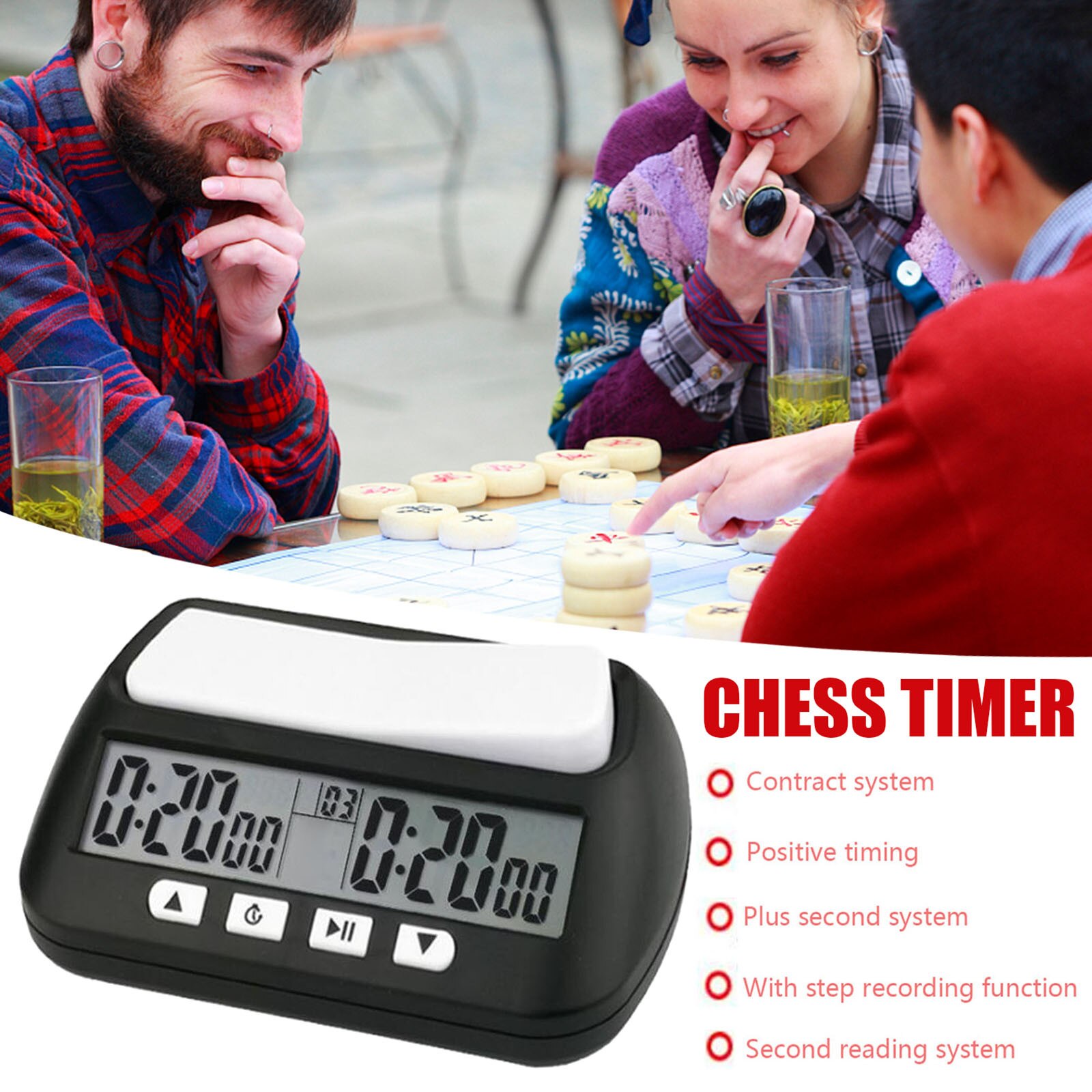 Tops Schaken Basic Digitale Schaakklok Thuis Tool Game Timer Klokken Digitale Horloge Timer Kamer Decoratie Accessoires: Default Title
