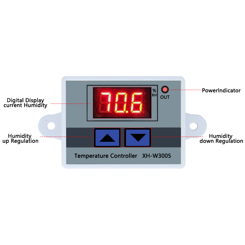 W3005 12V 24V 220V Digital Humidity Controller instrument Humidity control Switch hygrostat Hygrometer SHT20 Humidity sensor