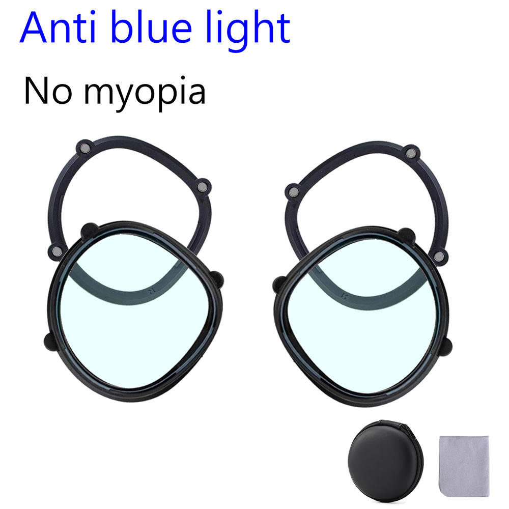 For Oculus Quest 2 Quest 3S Myopia Lens Magnetic Eyeglass Anti Blue Light Glasses Disassemble Protection VR Prescription Lenses: smoky purple