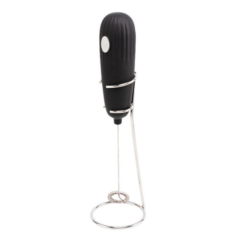 Milk Frother Handheld Electric Whisk Foamer Maker for Coffee Latte Chocolate Egg Mixer with Stand: Black
