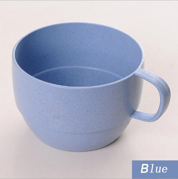 Office Coffee Cup Eco-friendly Mouthwash Cups Wheat Straw kitchen Accessories Milk Tea Cup: Blue / 5 pc