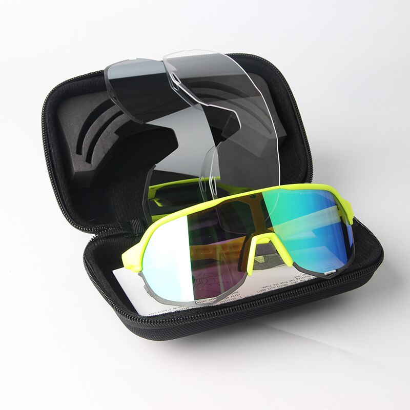 Outdoor Cycling 100 s2 occhiali da sole da uomo bici occhiali Anti-UV moto sport Mountain Bike UV400 Set di occhiali fotocromatici: A4