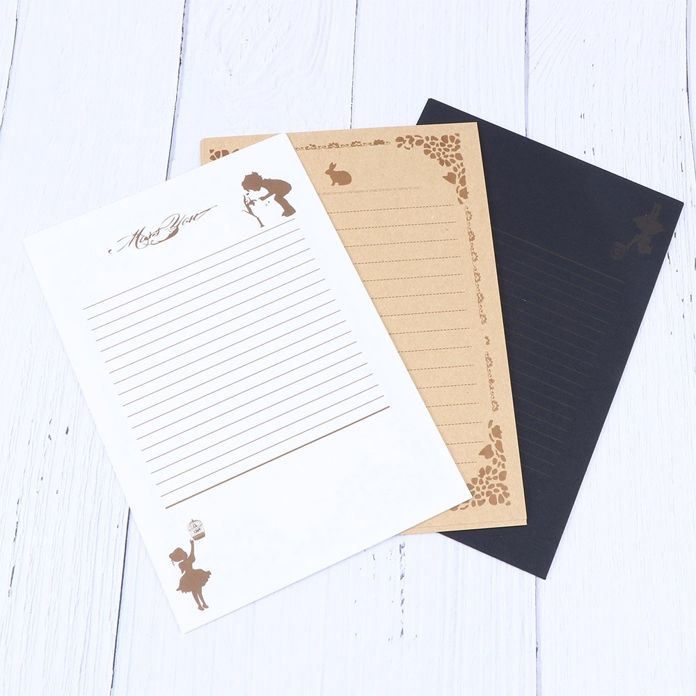 8 Vellen/Set 8 Patronen Vintage Schrijven Brief Papier Briefpapier Papier Pad Note Brief Set Creatieve Briefhoofd