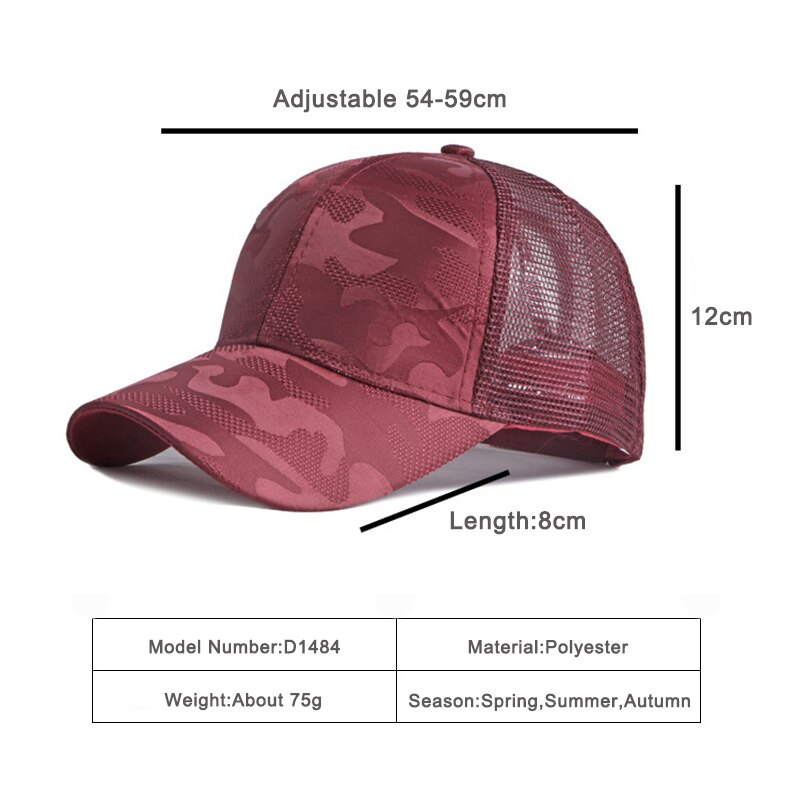 Casquette de Baseball, Camouflage à la pour femmes, chapeau d'été décontracté, filet de soleil, noir, blanc, rose, casquettes de camionneur, casquette de plage en maille respirante