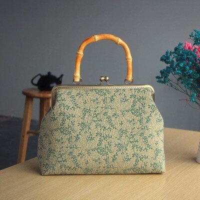 B008 Bamboo section Handle 25CM purse frame Kits Material package Non-finished products DIY sewing Coin Purse handbag: Orange