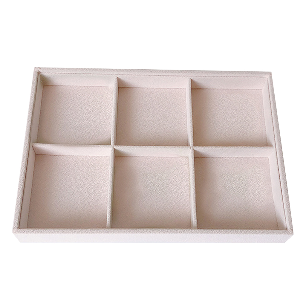 Stackable Jewelry Organizer Velvet Jewelry Display Tray Showcase for Knickknacks Necklace Earrings Rings Pendant Storage Box: M / Pink