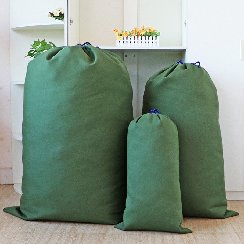 100*140Cm Groen Extra Grote Canvas Zware Waszakken Duurzaam Thicken Opbergtas Closet Organizer Voor Beddengoed dekbedden