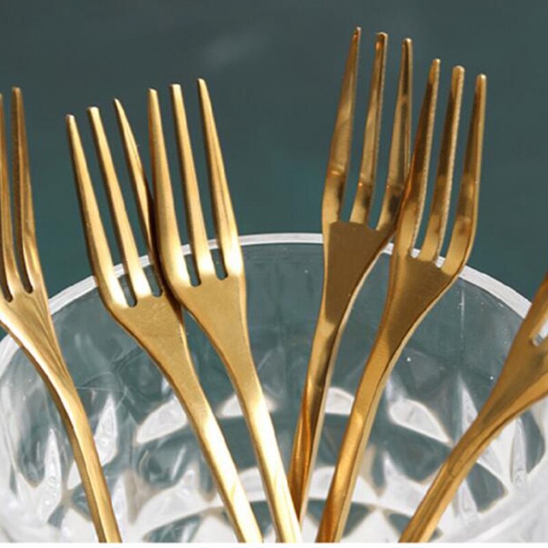 20 st rostfritt stål bestick fruktgaffel middagsservis förrätt mellanmål efterrätt gaffel kök servis blad form-abux