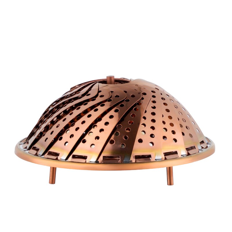 Folding steamer basket Stainless Steel Steamer Vegetable Kitchen Food Basket Mesh Steamer Rack Cookware Steamer For Cooking: Rose Gold