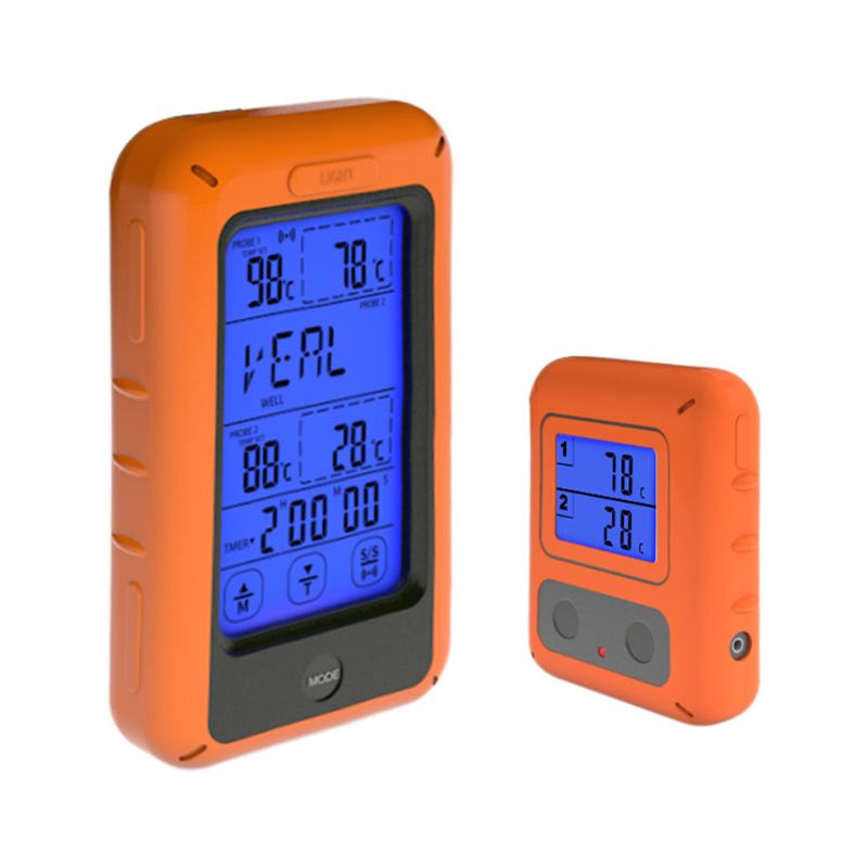 Digital Oven Dual Probe Thermometer Set Wireless Remote For Cooking Meat Food