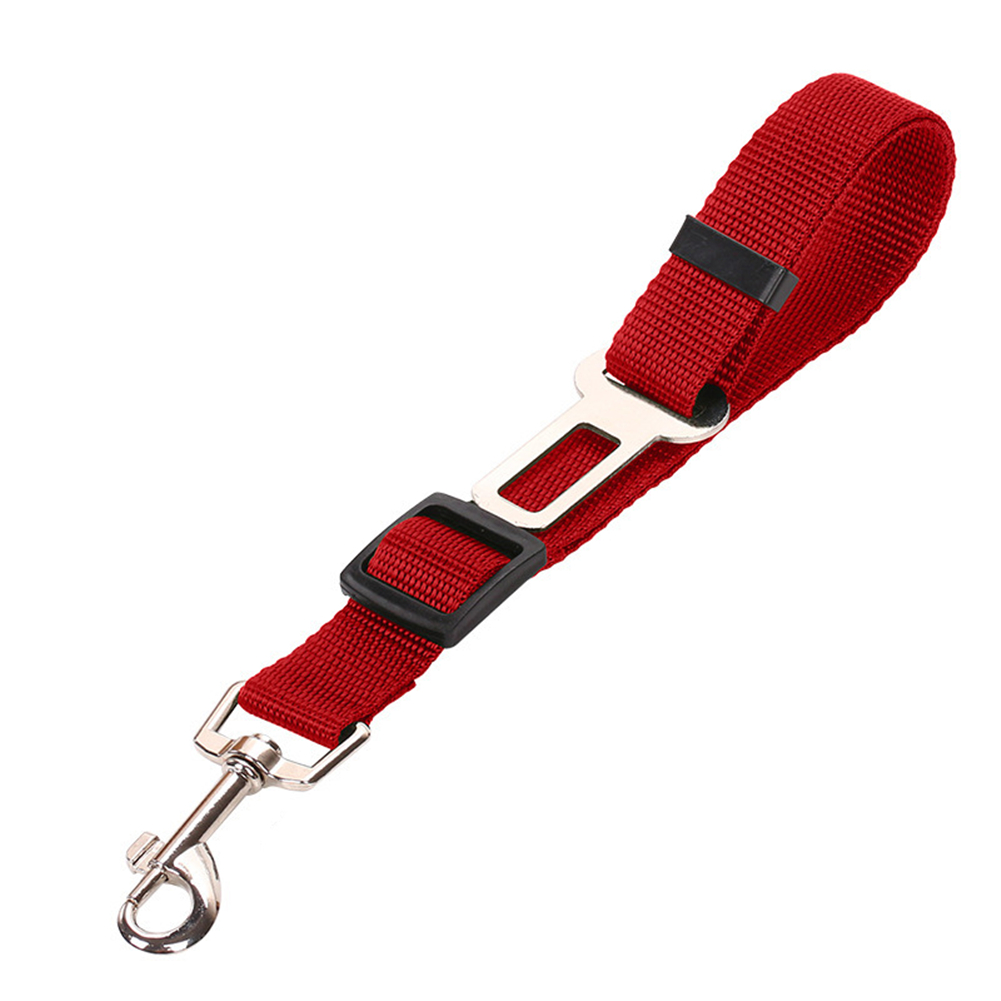 Verstelbare Pet Autogordel Puppy Kitten Voertuig Beveiliging Harness Leash Kat Hond Autogordel Reizen Tractie Riem Lood clip: Rood