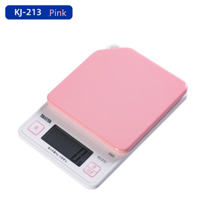 Japan tanita köksvåg kj -213 gram mini 1g 2kg bageri kostmatlagning hög precision exakt stor lcd hängbar vit rosa: Rosa