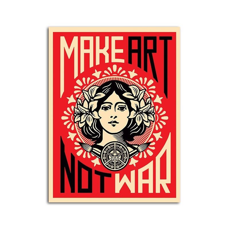 Tee taide ei sota shepard fairey seinämaalaus huoneen sisustamiseen kodin sisustus voimapaperi juliste seinätarrat