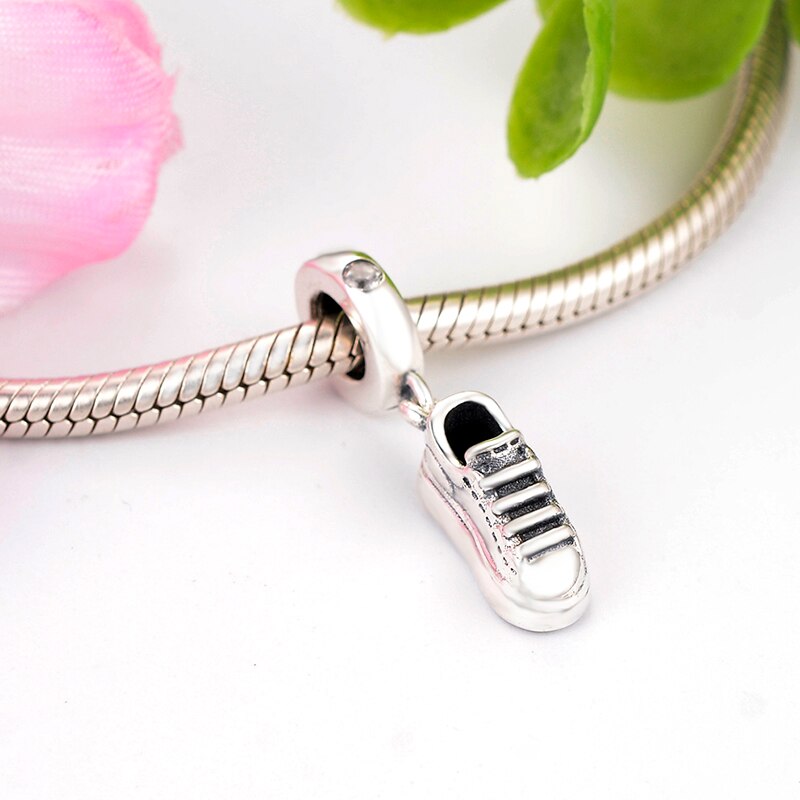 Fit Original Charm Bracelet Authentic 100% 925 Sterling Silver Silver Sport Shoe Pendant Bead For Making Gym Berloque