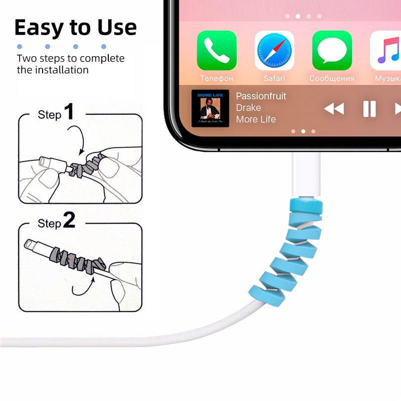 8/4/2 st kabelskydd kabel upprullare för mobiltelefon kabel för hörlurar android kabel med paket anti-brott data linje rep