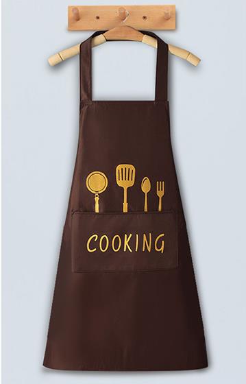 kitchen Apron woman Household man Cooking Men Women chef Oil-proof Waterproof Adult Coffee Overalls Wipe Hand pinafore: coffee