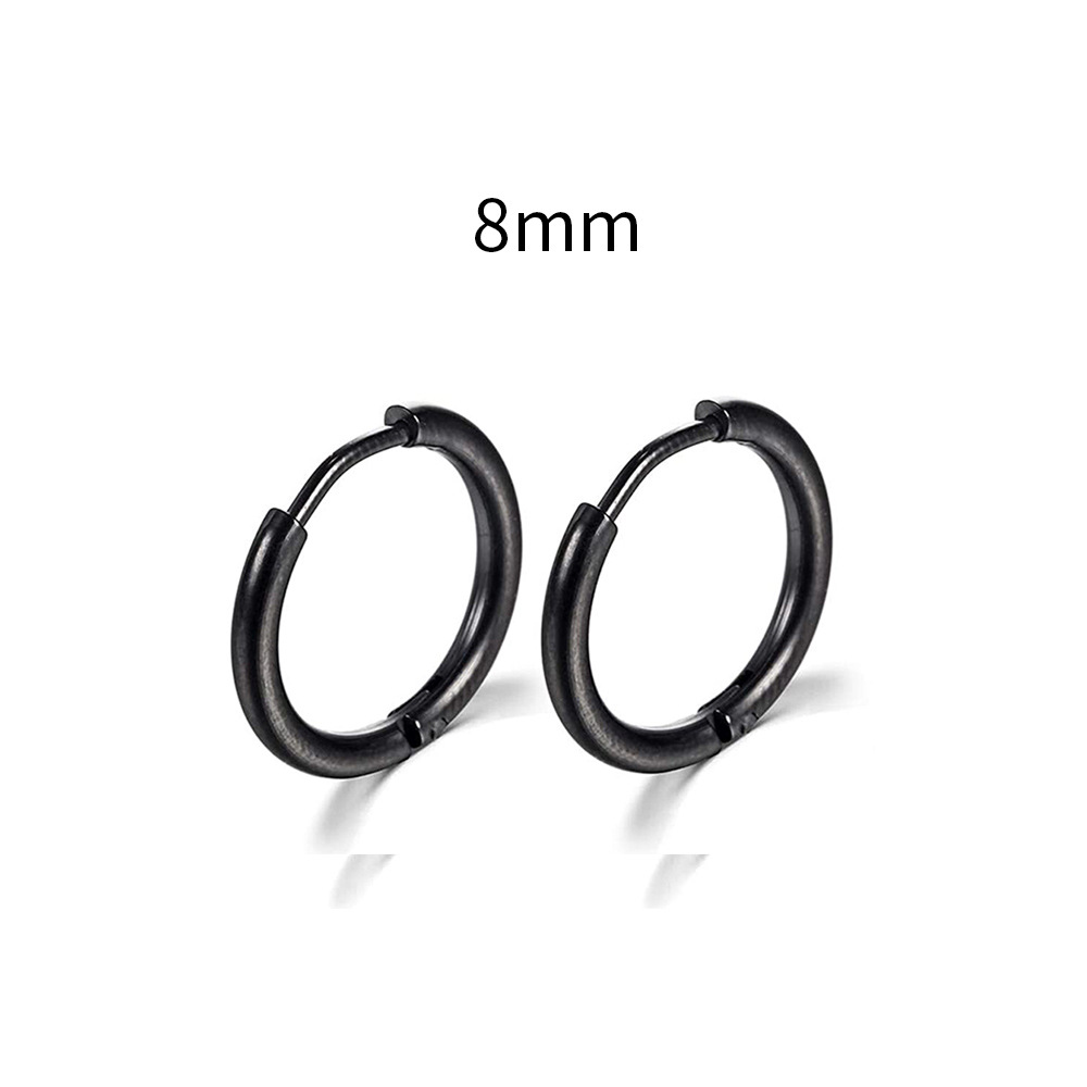 Simple Stainless Steel Small Hoop Earrings for Women Men Cartilage Ear Piercing Jewelry Pendientes Hombre Mujer: WHITE / ROSE GOLD COLOR