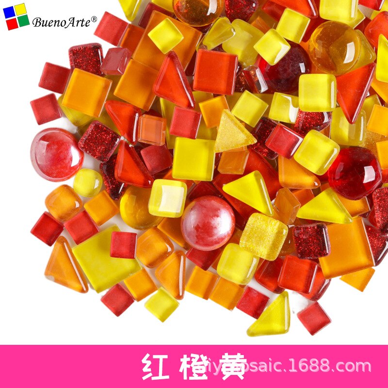 Mosaic DIY Material Irregular Small Particle Color Decal Crystal Glass Tile Small Patch Glass Mirror Mosaic Tiles: 12