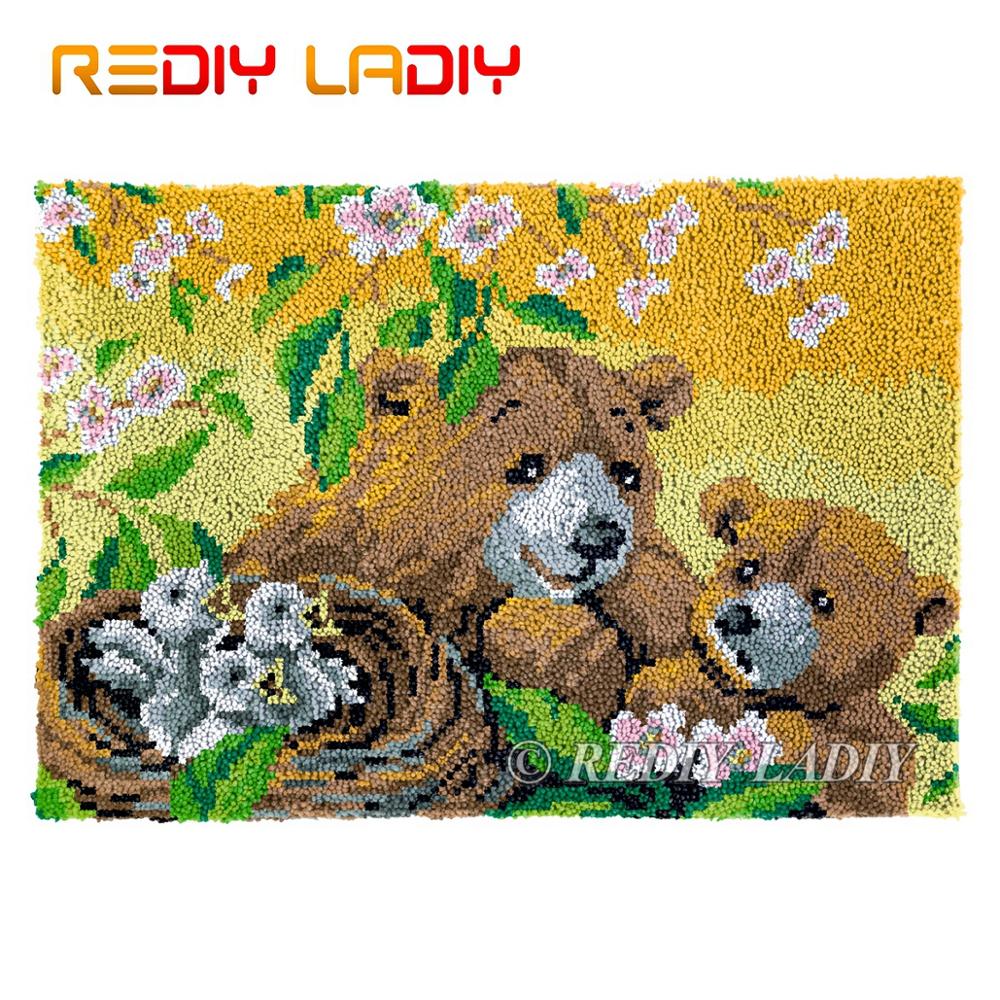 Tapis à crochet avec motif de Lion arc-en-ciel, 85x58cm, kit de tapisserie, coussin de crochet, tapis de bricolage, couture, loisirs créatifs: B