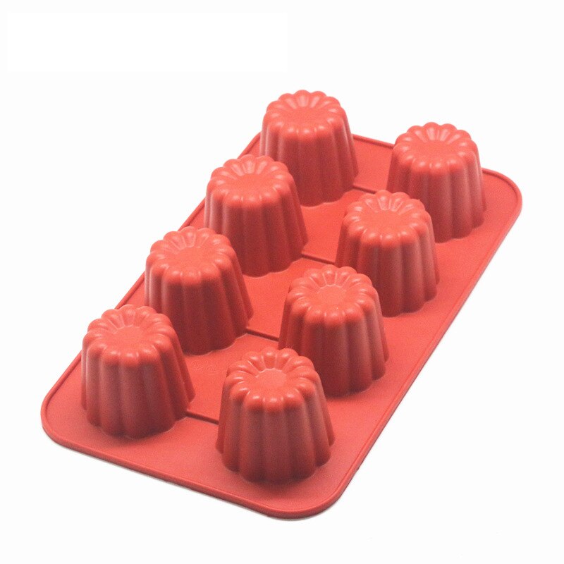 8/18 hulrum silikone form canneles bordelais riflet kageform muffin cupcake bageplade dessert wienerbrød kage dekorationsværktøj: 8 kopper