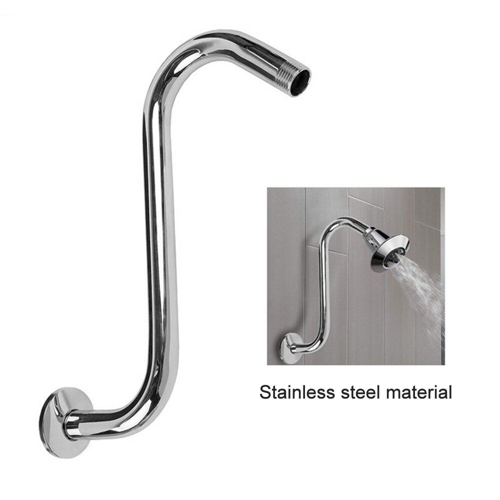 Shower Arm Stainless steel 8 Inch Steel High Rise Extension S-Curved Goose Neck Shower Arm Bathroom Accessories