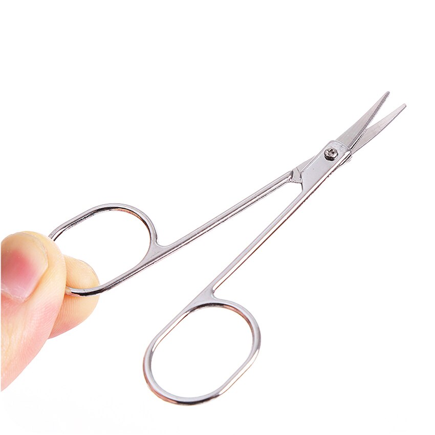 Curved Craft Scissors for Eyebrow Eyelash Extensions Stainless Steel Nose Hair & Beard Trimming Scissors for Men and Women