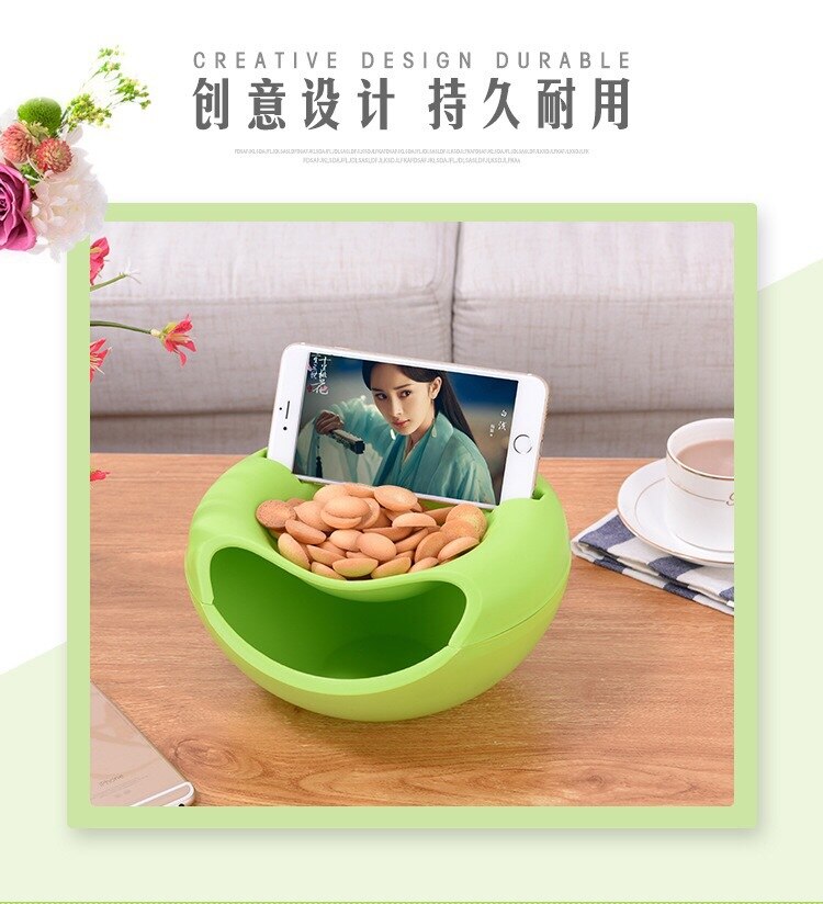 Lazy Fruit Bowl Plastic Candy Box Deconstructable Double Layer Candy Box Circle Fruit Container Snacks Plastic Tray