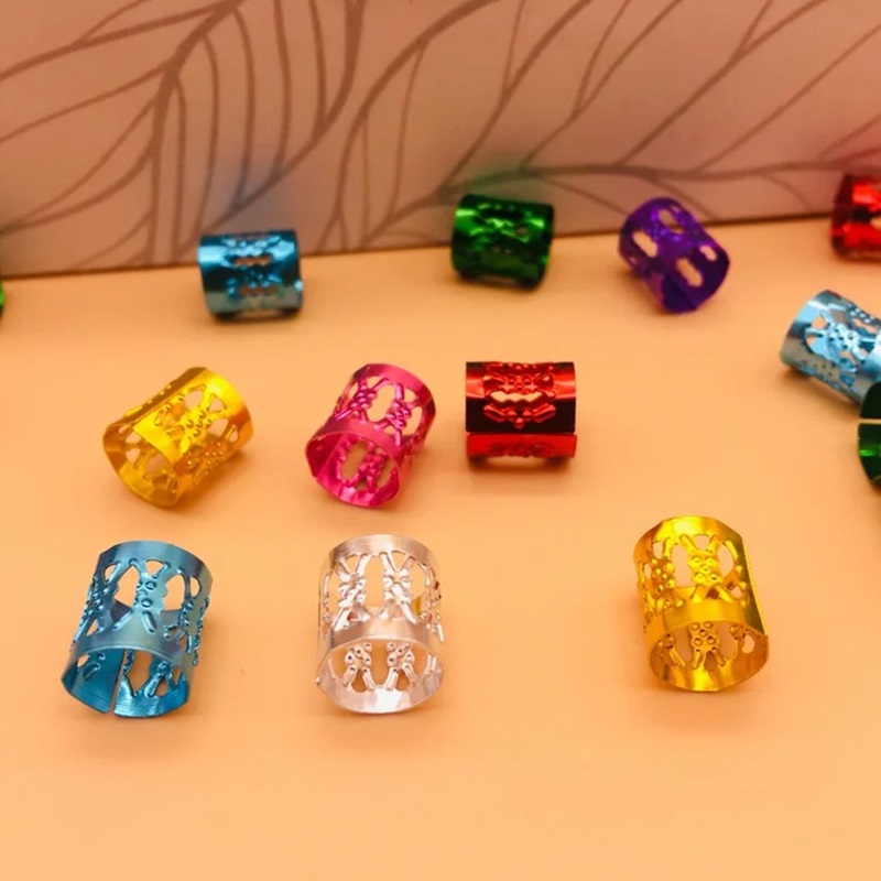 100 Uds. Anillos para el cabello para rastas, Clip ajustable para puños, trenzas para el cabello, joyería para el cabello Loc para trenzas, horquilla, accesorios para el cabello para niña