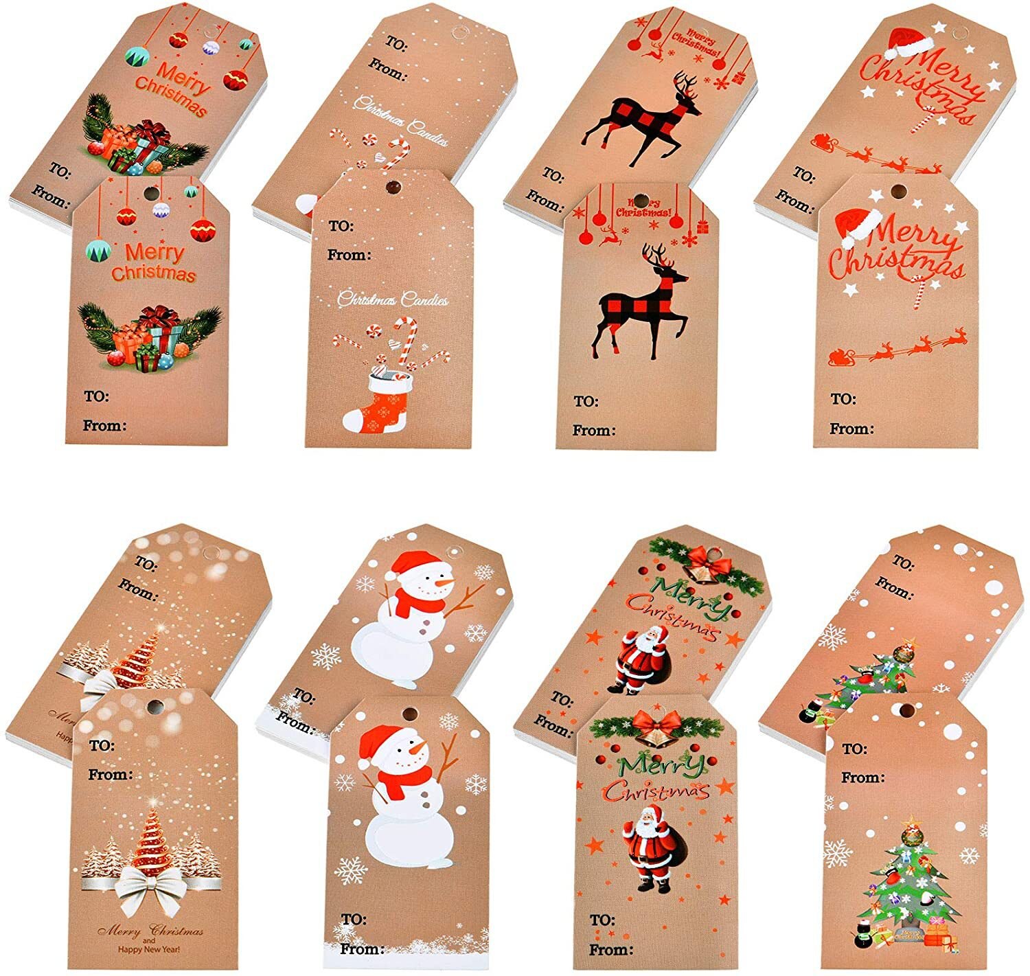 100pz etichette di buon natale carta di carta kraft etichetta regalo etichetta fai da te cartellini decorazioni regalo carta regalo bomboniere forniture