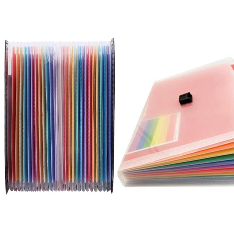 2 Pcs Folder Office Expanding File Color &amp; Rainbow Color: Default Title