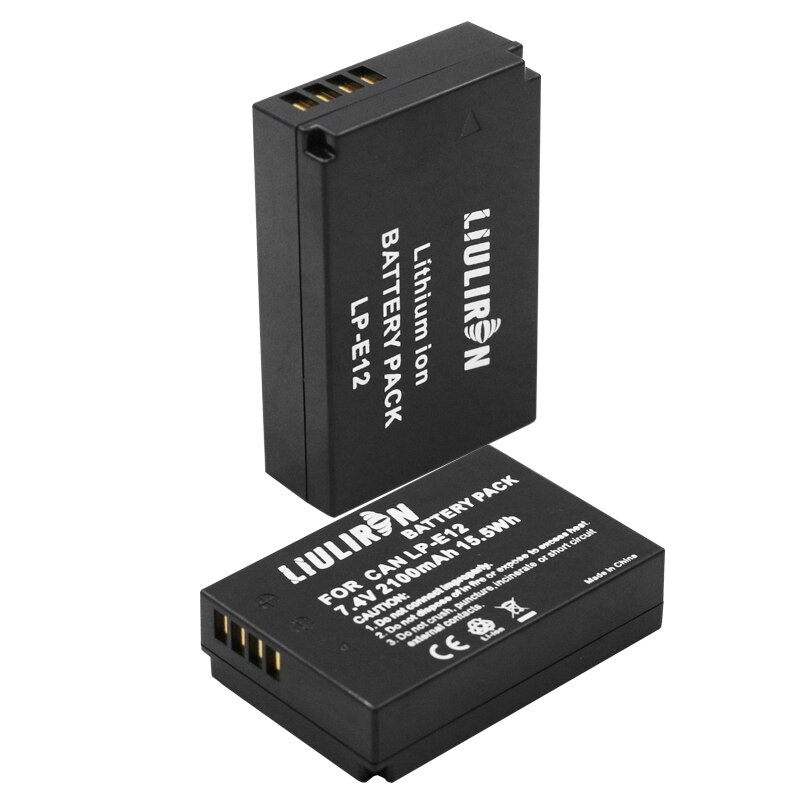 Batería de iones de litio para cámara Canon EOS M50, EOS M100,100D Kiss X7 Rebel SL1, 2100mAh, LP-E12 LP E12 LPE12, cargador Dual USB LCD, 4 Uds.: 2battery