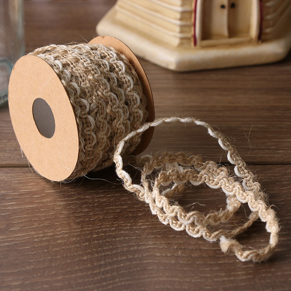 Cuerdas de yute de arpillera de alta tenacidad para manualidades, cuerdas de cáñamo Vintage, Color Natural, suministros para manualidades de de boda, bricolaje, 5/10M