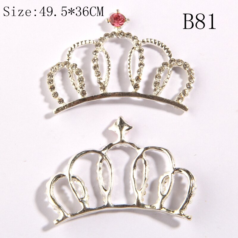 10 st 5.7cm krona strass knappar för heminredning legering metall kristall knapp för tyg bröllop: B81