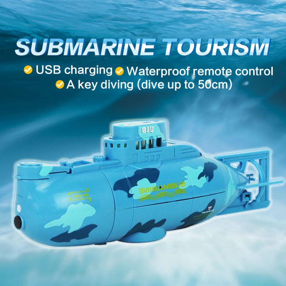 DSstyles Mini RC Submarine 6CH Hoge Snelheid Radio Afstandsbediening Boot Model Elektrische Kinderen Speelgoed