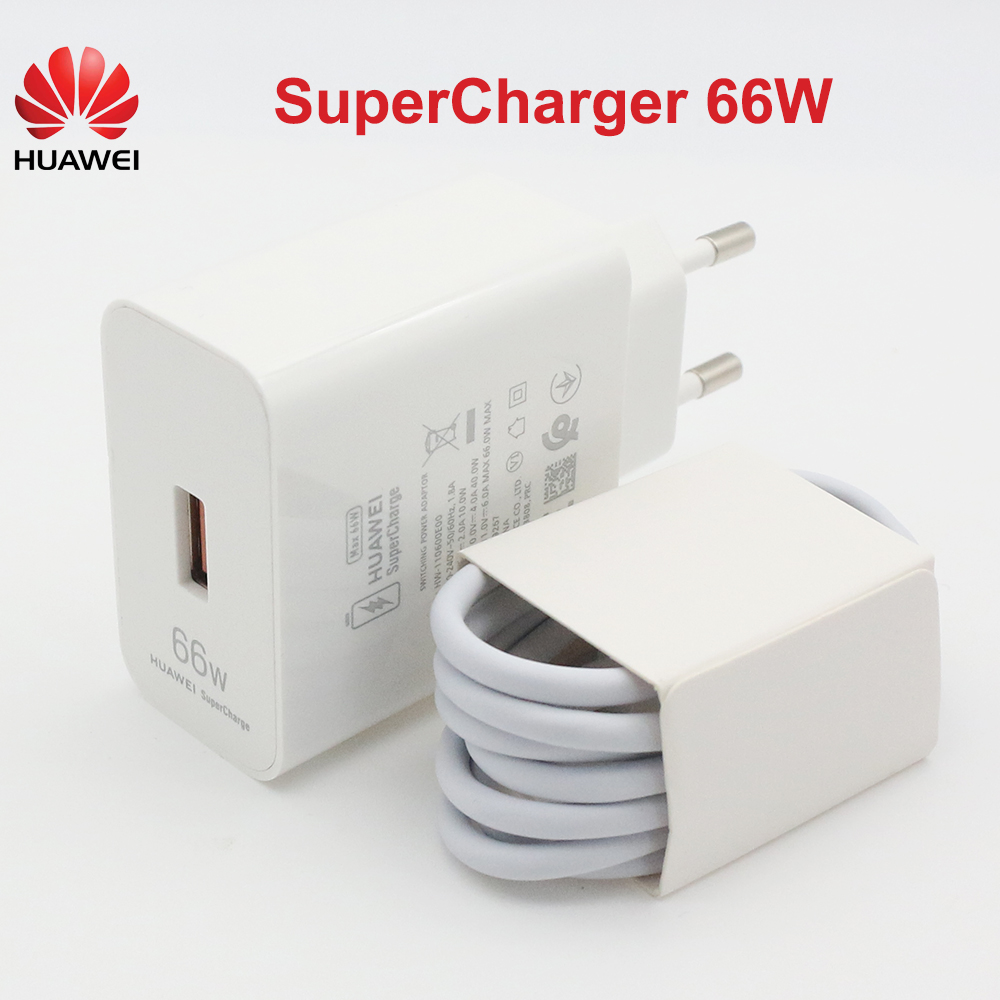Original HUAWEI 66W Super Charge Quick USB Wall Charger Travel Charge 6A Type C Cable for Mate 50 40 30 P40 Pro Nova8 P 60 50 40